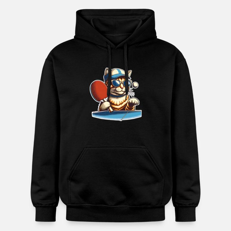 Chat de ping-pong - Sweat à capuche Softstyle® Gildan Unisexe - noir