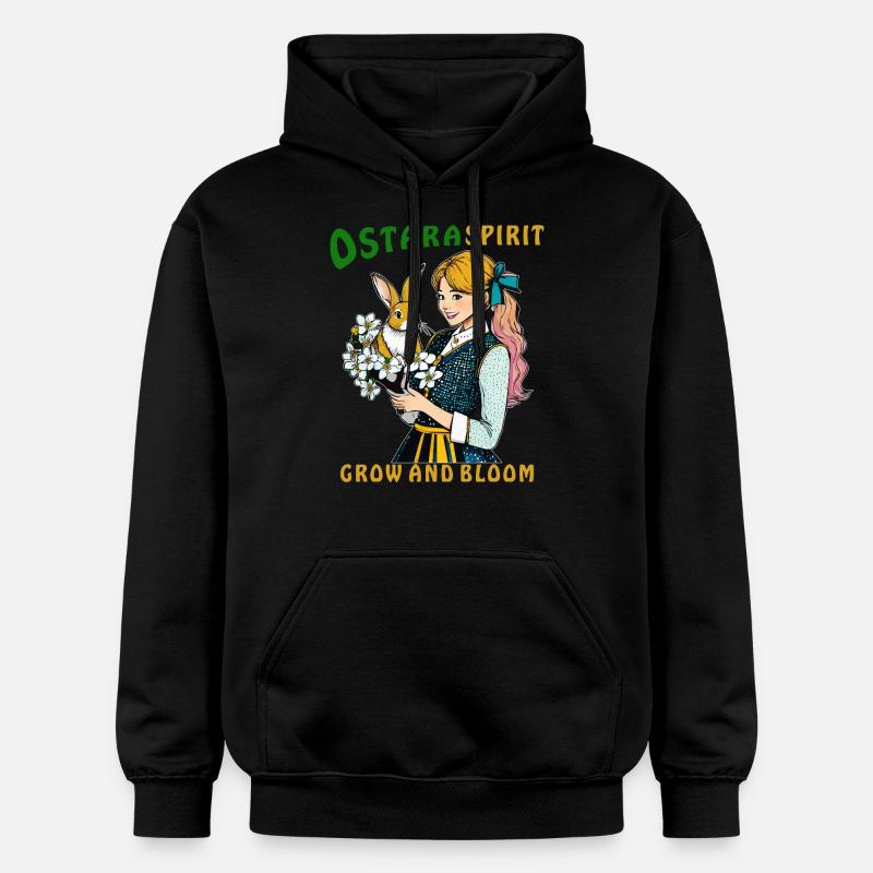 FRAU HASE BLUME OSTARA SPIRIT - Sweat à capuche Softstyle® Gildan Unisexe - noir