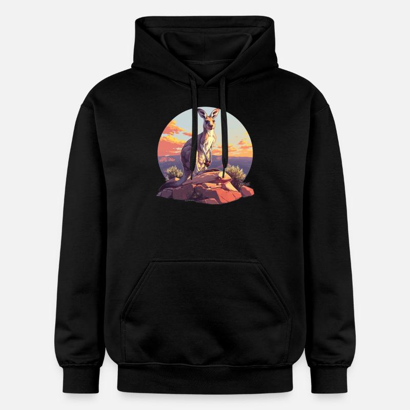 Kangourous Kangourou - Sweat à capuche Softstyle® Gildan Unisexe - noir