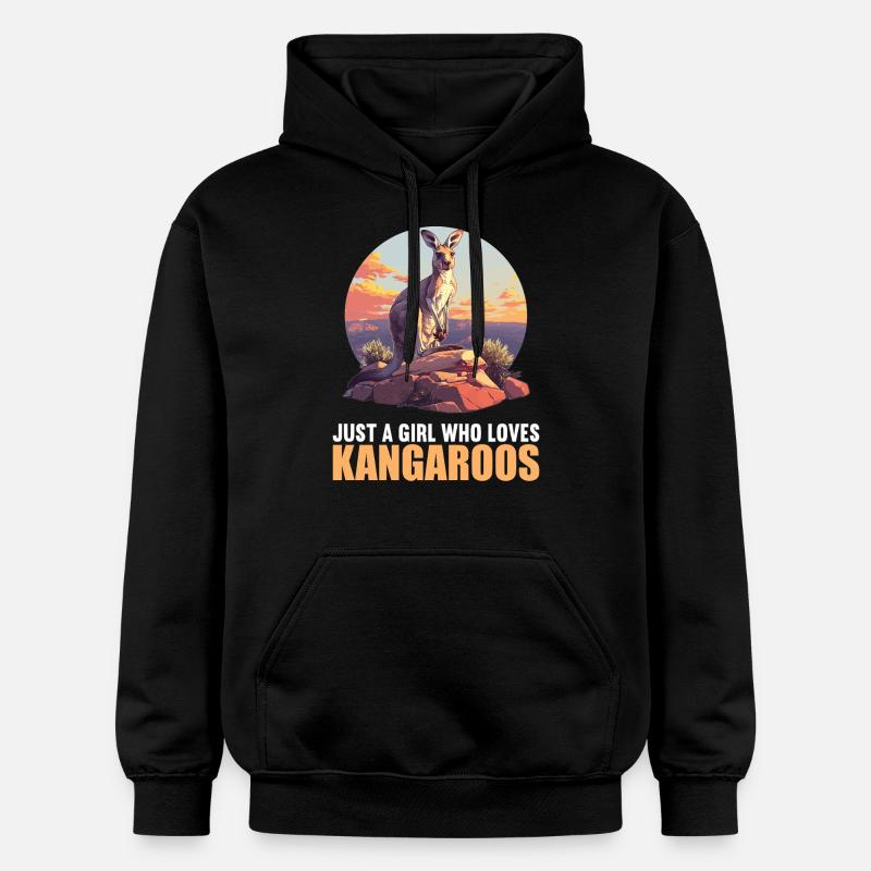 Kangourous Kangourou - Sweat à capuche Softstyle® Gildan Unisexe - noir