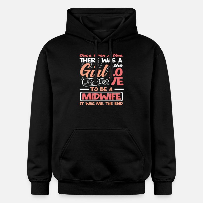 Einmal War Ein Mädchen Hebamme - Gildan Unisex Softstyle® Midweight Hoodie - Schwarz