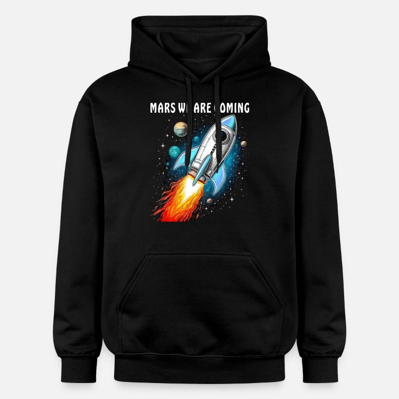 FUSÉE MARS NOUS ARRIVONS - Sweat à capuche Softstyle® Gildan Unisexe - noir