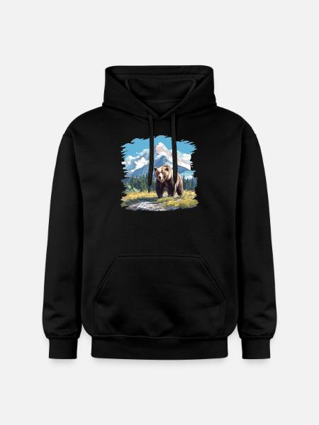 Kodiak Bear Kodiak Bear - Gildan Unisex Softstyle® Midweight Hoodie - black