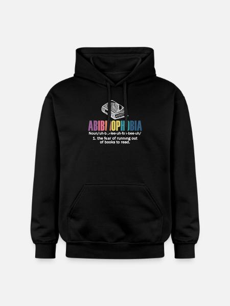 Abibliophobia Bookworm Reading Books - Gildan Unisex Softstyle® Midweight Hoodie - black