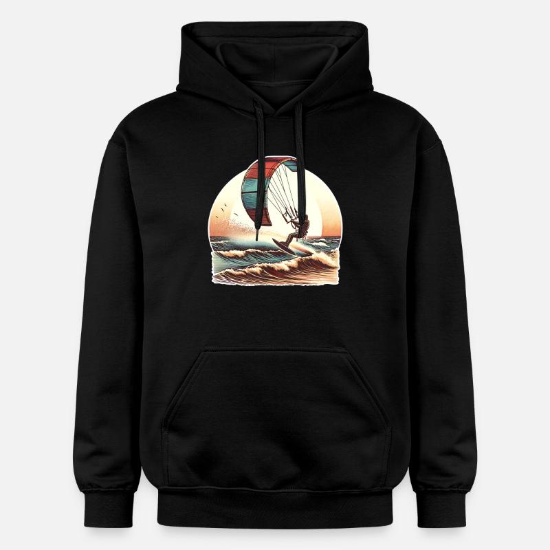 Kitesurf Kitesurfer Kiteboard - Sweat à capuche Softstyle® Gildan Unisexe - noir