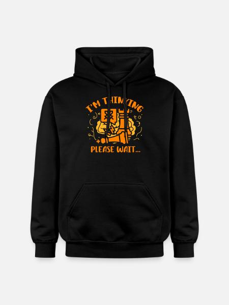I'm thinking please wait Chess - Gildan Unisex Softstyle® Midweight Hoodie - black