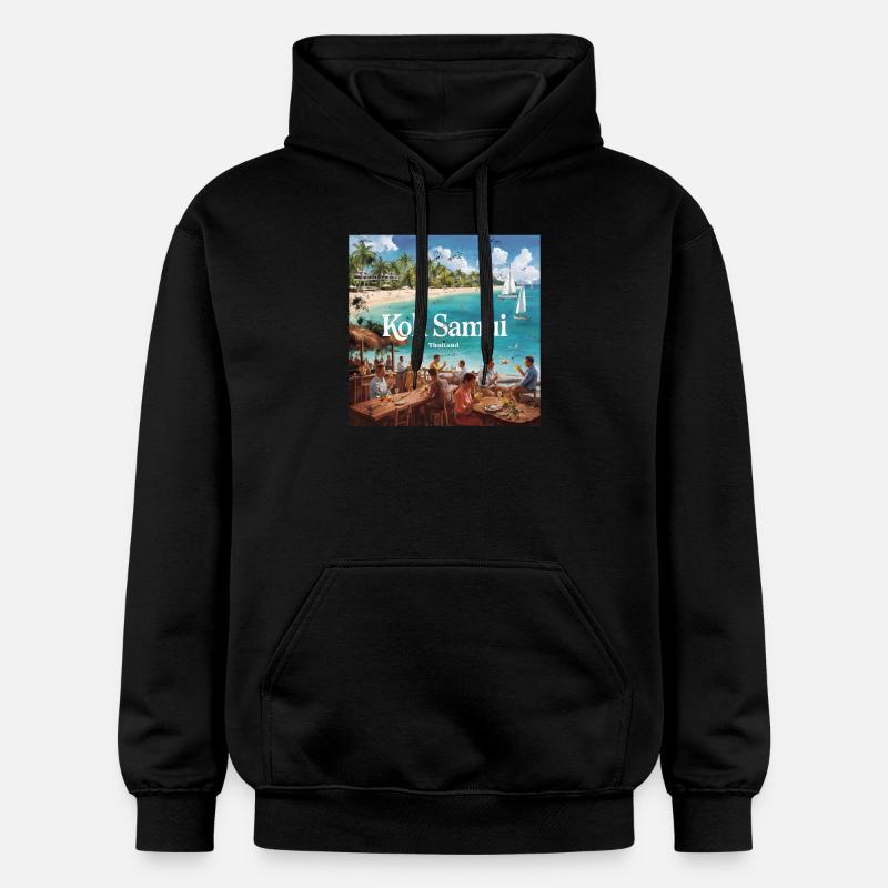 Koh Samui - Sweat à capuche Softstyle® Gildan Unisexe - noir