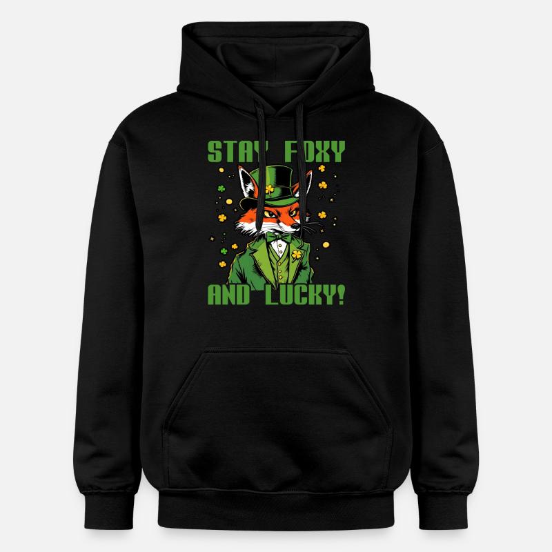 Restez Foxy et Lucky Saint-Patrick - Sweat à capuche Softstyle® Gildan Unisexe - noir