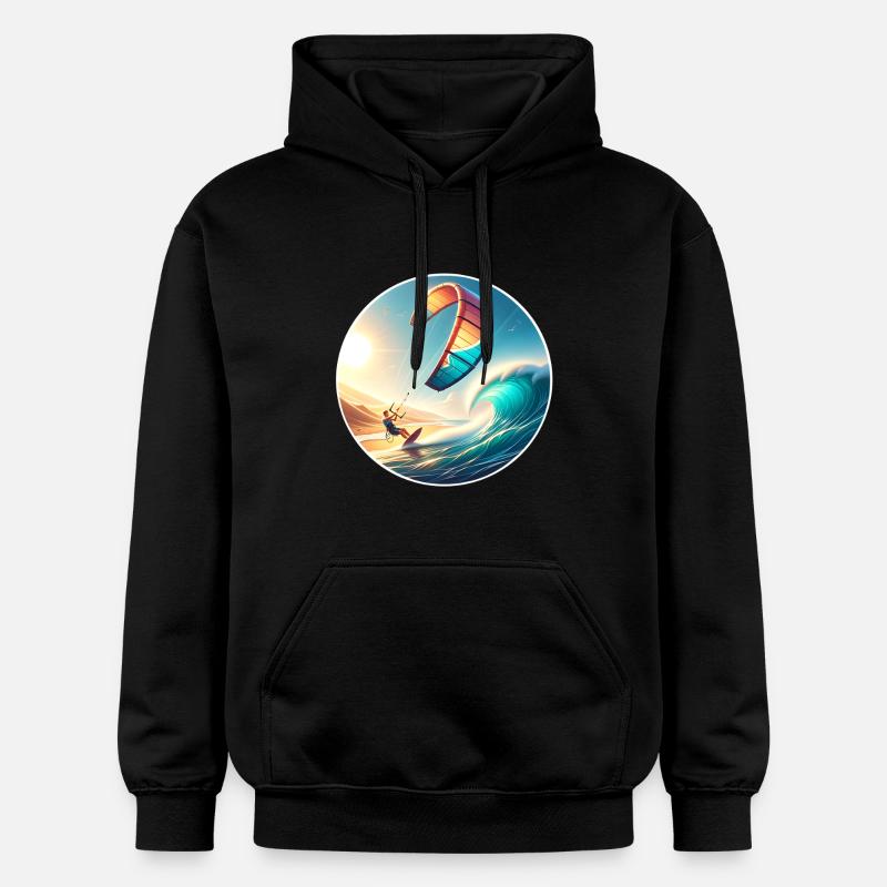 Kitesurf Kitesurfer Kiteboard - Sweat à capuche Softstyle® Gildan Unisexe - noir