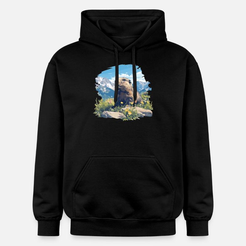 Marmottes Marmottes - Sweat à capuche Softstyle® Gildan Unisexe - noir