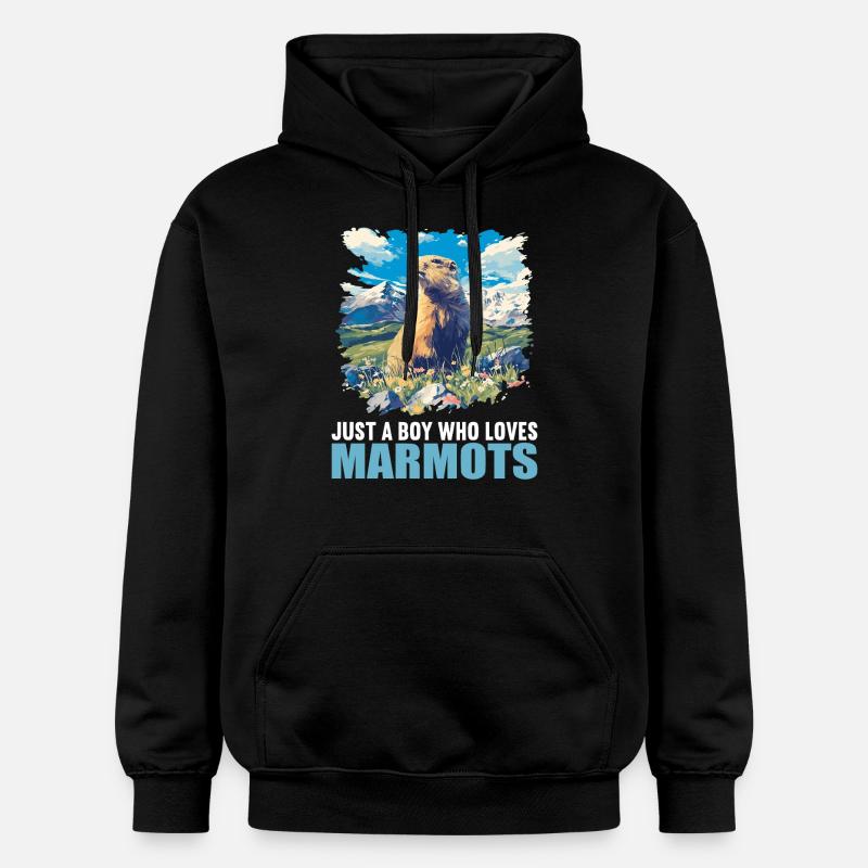 Marmottes Marmottes - Sweat à capuche Softstyle® Gildan Unisexe - noir