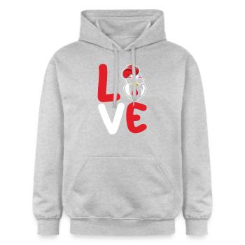 Poulet Coq - Sweat à capuche Softstyle® Gildan Unisexe - gris clair chiné - Devant - Liana (172cm) & Jaron (178cm)