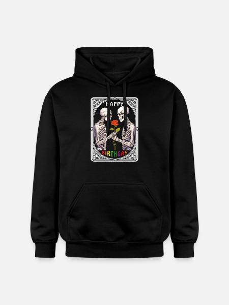 PLAYING CARD HAPPY BIRTHGAY - Gildan Unisex Softstyle® Midweight Hoodie - black