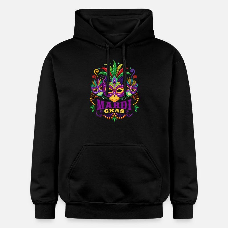 Mardi Gras - Carnaval - Masque - Cadeau - Sweat à capuche Softstyle® Gildan Unisexe - noir