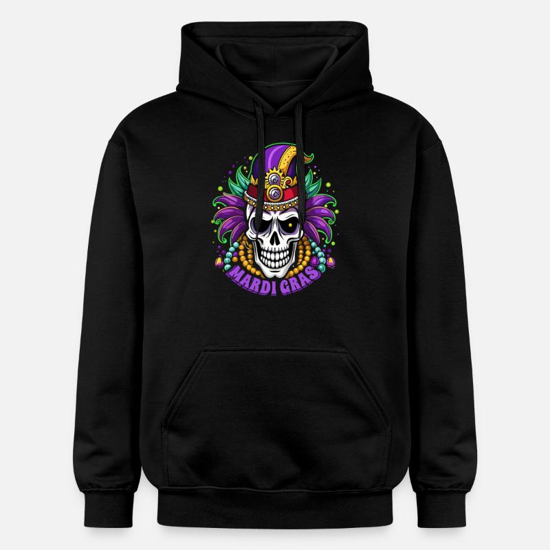 Mardi Gras - Carnaval - Crâne - Cadeau - Sweat à capuche Softstyle® Gildan Unisexe - noir