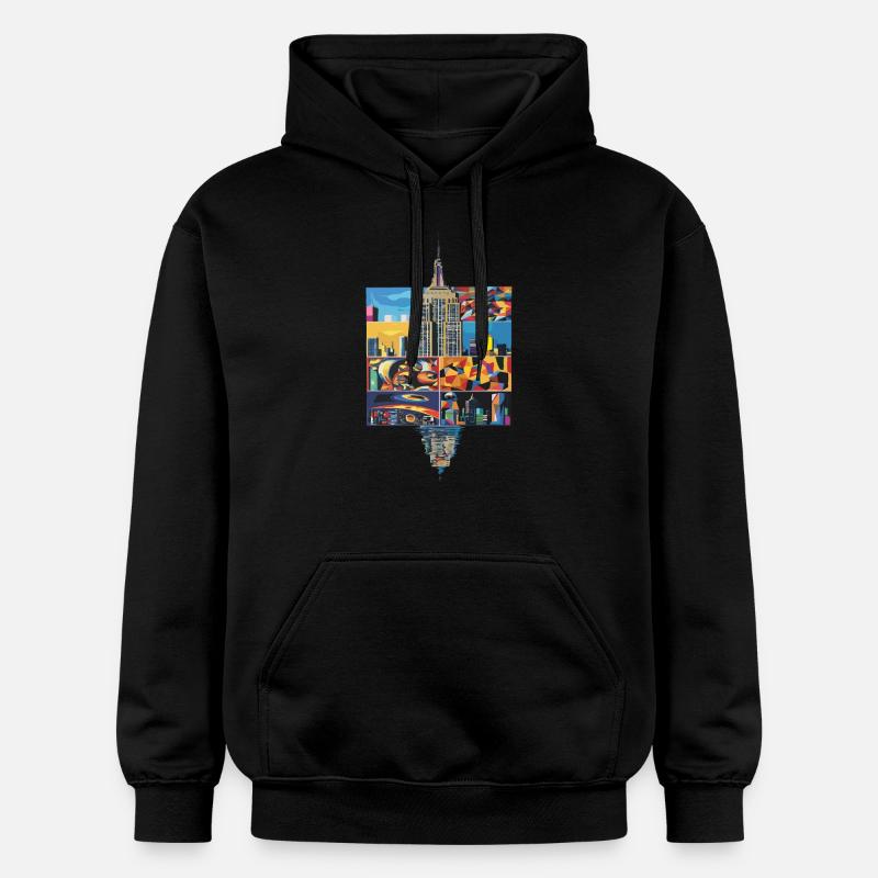 Gratte-ciel et gratte-ciel en Amérique - Sweat à capuche Softstyle® Gildan Unisexe - noir