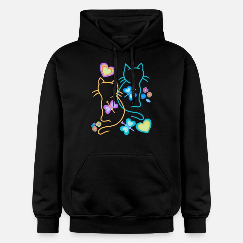 Chat Chats Chaton - Sweat à capuche Softstyle® Gildan Unisexe - noir