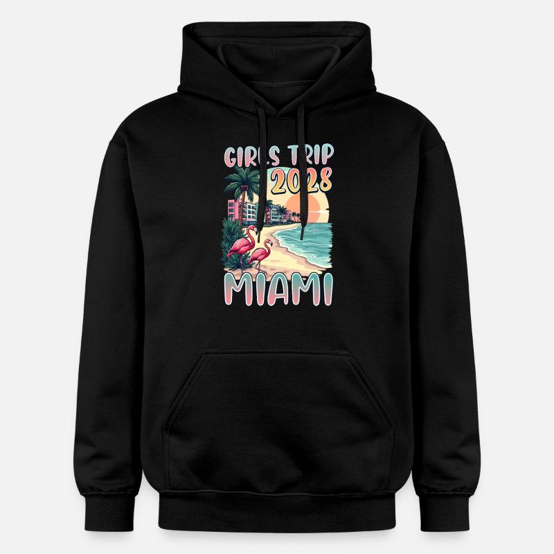 Voyage entre filles Miami 2028 - Sweat à capuche Softstyle® Gildan Unisexe - noir