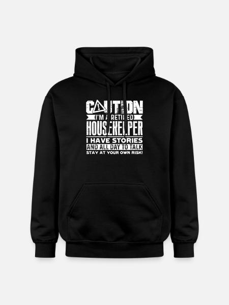 Housekeeper Retired Housekeeper Caution - Gildan Unisex Softstyle® Midweight Hoodie - black