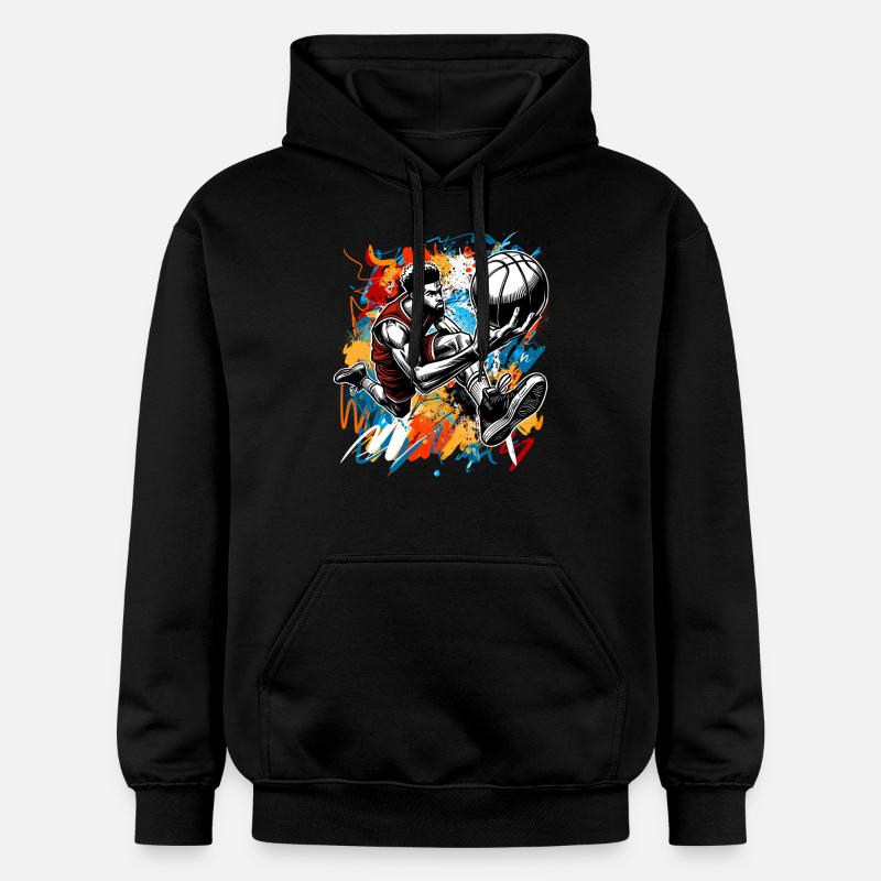 Basket-ball Joueurs de basket-ball - Sweat à capuche Softstyle® Gildan Unisexe - noir