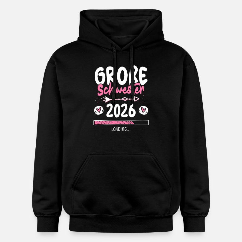 Große Schwester 2026 Loading - Gildan Unisex Softstyle® Midweight Hoodie - Schwarz