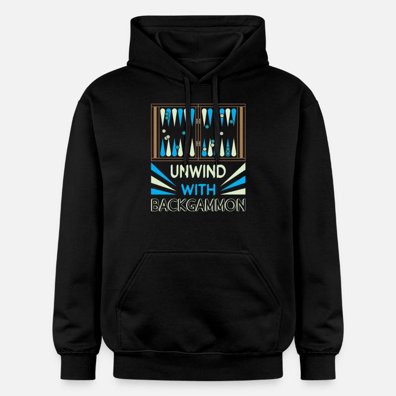 Backgammon Spiel - Gildan Unisex Softstyle® Midweight Hoodie - Schwarz