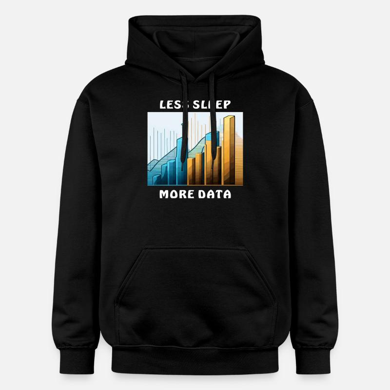 LESS SLEEP MORE DATA - Gildan Unisex Softstyle® Midweight Hoodie - Schwarz