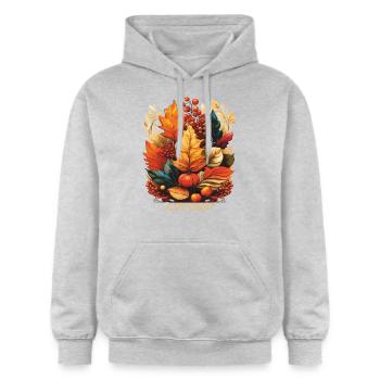 AUTOMNE - Sweat à capuche Softstyle® Gildan Unisexe - gris clair chiné - Devant - Liana (172cm) & Jaron (178cm)