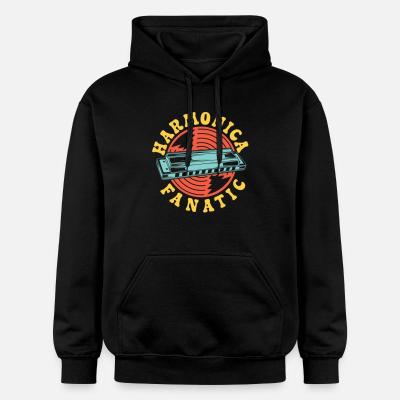 drôle d’harmoniciste fanatique harmonica - Sweat à capuche Softstyle® Gildan Unisexe - noir