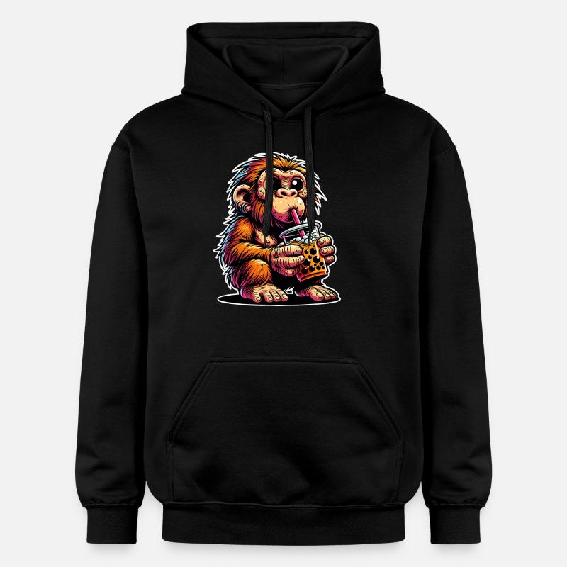 Neandertaler Bubble Tea - Gildan Unisex Softstyle® Midweight Hoodie - Schwarz