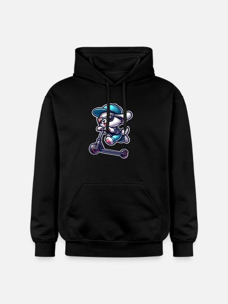 E-Scooter E-Scooter Scooter Dog - Gildan Unisex Softstyle® Midweight Hoodie - black
