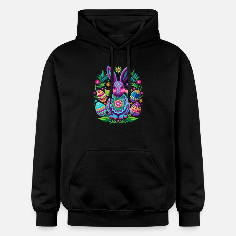 Happy Easter - Osterhase - Osterei - Geschenk - Gildan Unisex Softstyle® Midweight Hoodie - Schwarz