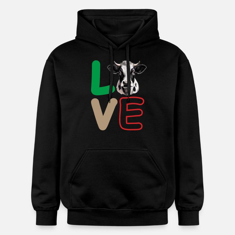 TÊTE DE VACHE D’AMOUR - Sweat à capuche Softstyle® Gildan Unisexe - noir
