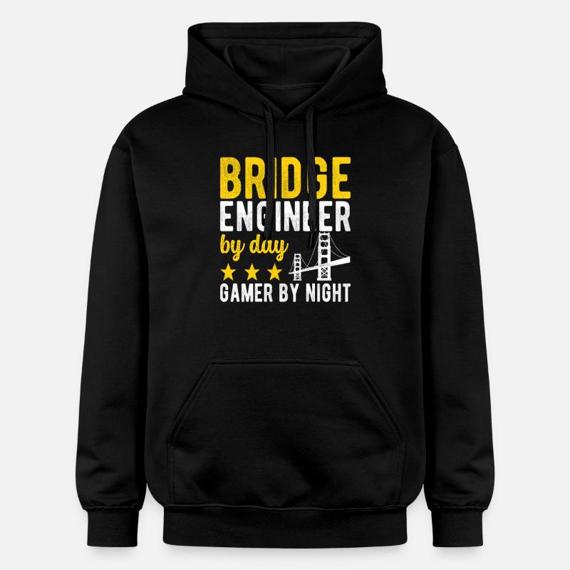 Bridge Engineer Bridge Construction - Gildan Unisex Softstyle® Midweight Hoodie - black