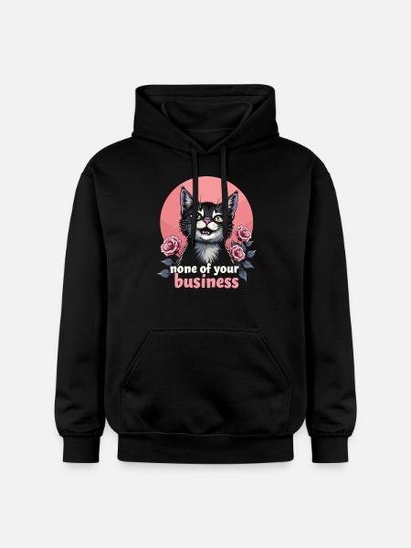 None of Your Business - Gildan Unisex Softstyle® Midweight Hoodie - black