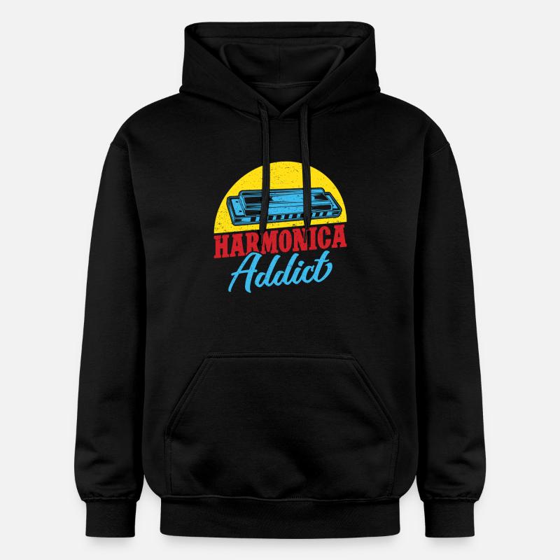 Drôle d’harmoniciste Harmonica Addict Harmonica - Sweat à capuche Softstyle® Gildan Unisexe - noir