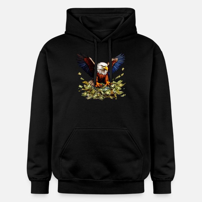 Aigle, Argent - Sweat à capuche Softstyle® Gildan Unisexe - noir