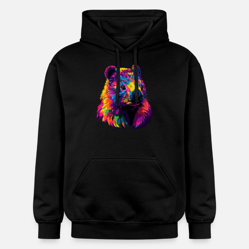 Wombat Australie Marsupial Mignon Wombat - Sweat à capuche Softstyle® Gildan Unisexe - noir