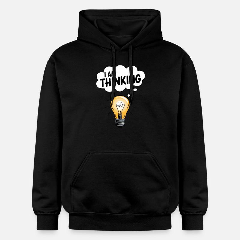 Je pense ampoule Pensée Nuage de pensée Créativité - Sweat à capuche Softstyle® Gildan Unisexe - noir