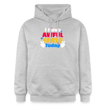 Aujourd’hui, Terrible Pets, Humour, Déclaration - Sweat à capuche Softstyle® Gildan Unisexe - gris clair chiné - Devant - Liana (172cm) & Jaron (178cm)