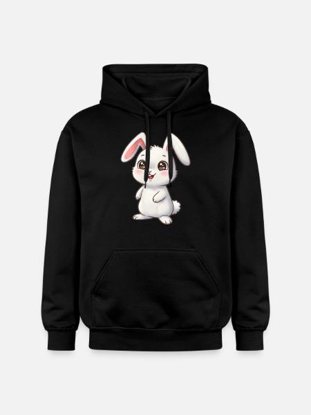 Eläin Sarjakuva Pupu - Gildan Unisex Softstyle® Midweight huppari - musta