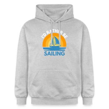 Segeln Spruch Segler Segelsport - Gildan Unisex Softstyle® Midweight Hoodie - Hellgrau meliert - Vorne - Liana (172cm) & Jaron (178cm)
