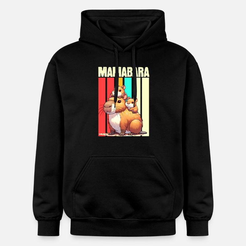 Mamabara Mère Capybara - Sweat à capuche Softstyle® Gildan Unisexe - noir