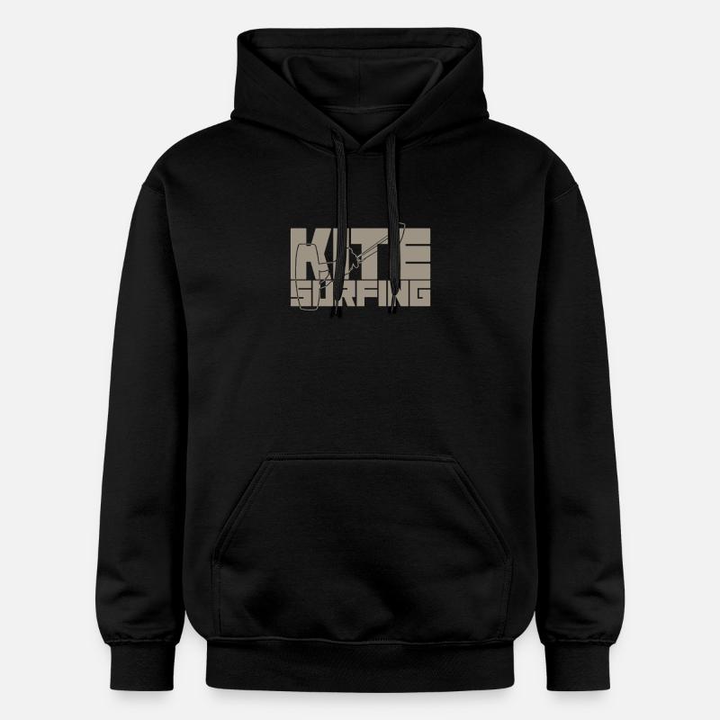 Ambiance d’aventure de kitesurf rétro - Sweat à capuche Softstyle® Gildan Unisexe - noir