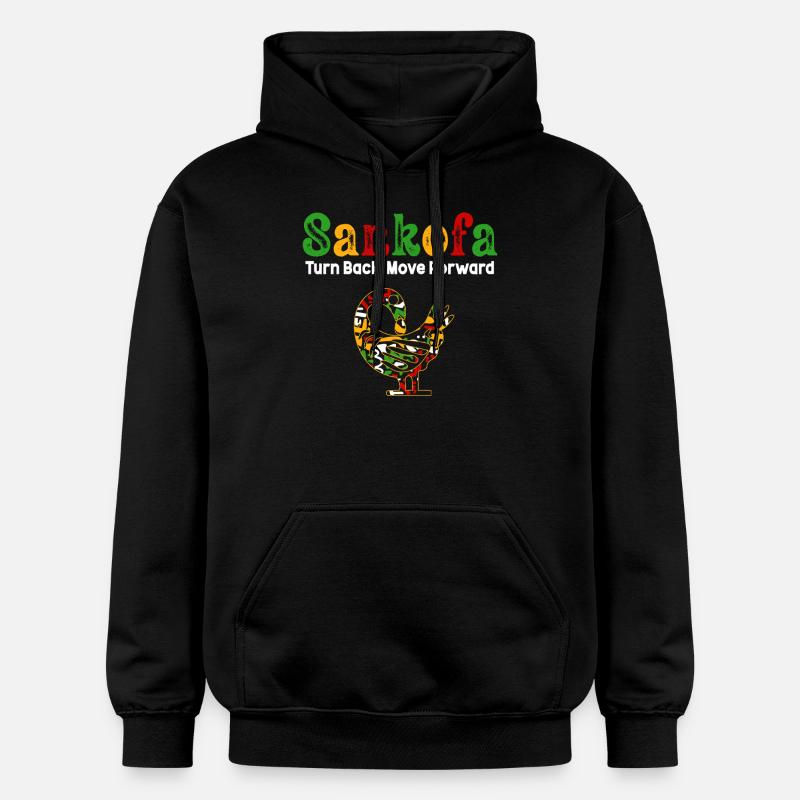 Symbole Sankofa Adinkra Ghana Noir - Sweat à capuche Softstyle® Gildan Unisexe - noir