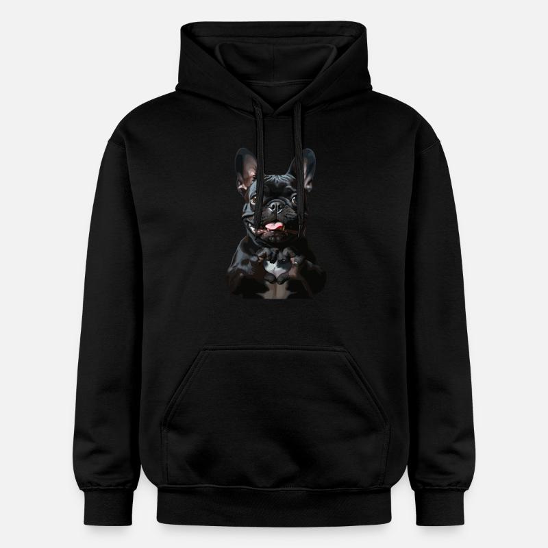 Look mignon de bouledogue français - Sweat à capuche Softstyle® Gildan Unisexe - noir