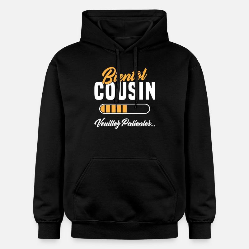 Bientôt Cousin veuillez patienter - Sweat à capuche Softstyle® Gildan Unisexe - noir
