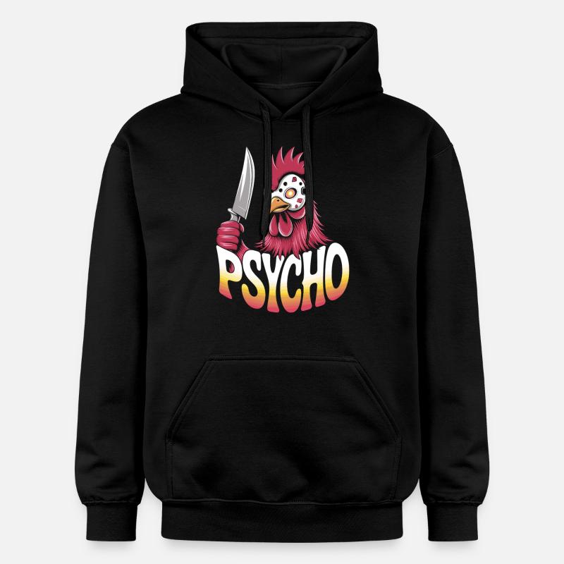 Psycho alarme dans le poulailler - Sweat à capuche Softstyle® Gildan Unisexe - noir