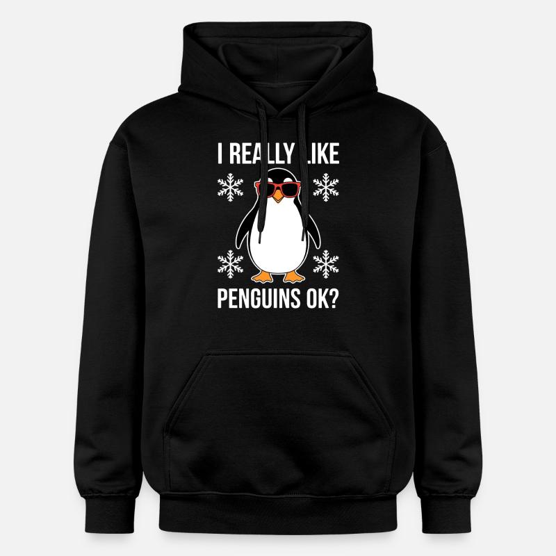 Pingouin disant drôle Pingouins Cadeau - Sweat à capuche Softstyle® Gildan Unisexe - noir