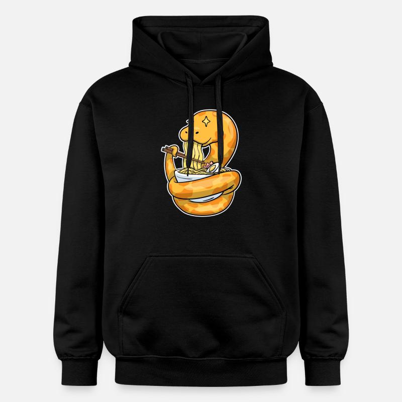 Königspython Isst Ramen - Gildan Unisex Softstyle® Midweight Hoodie - Schwarz